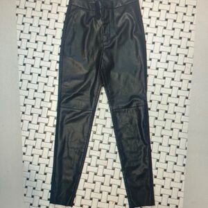 Black Faux Leather High-Waist Leggings